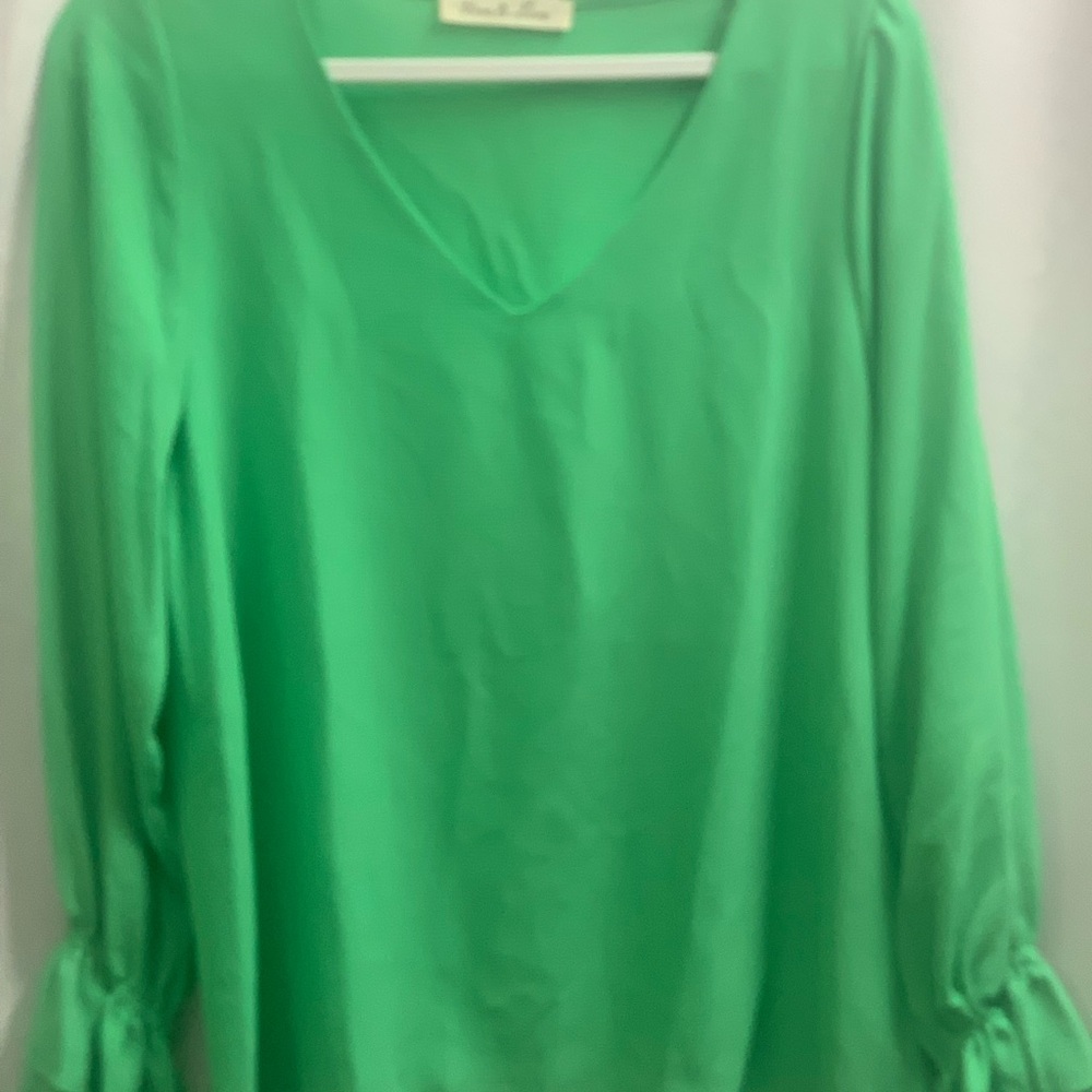 Vine & Love Emerald V-Neck Blouse